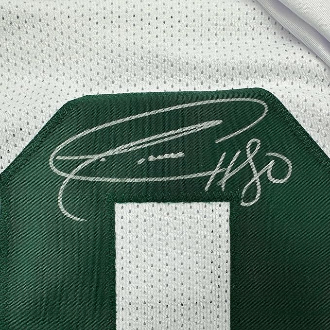 Framed Autographed/Signed Donald Driver 35x39 Green Bay White Football Jersey JSA COA