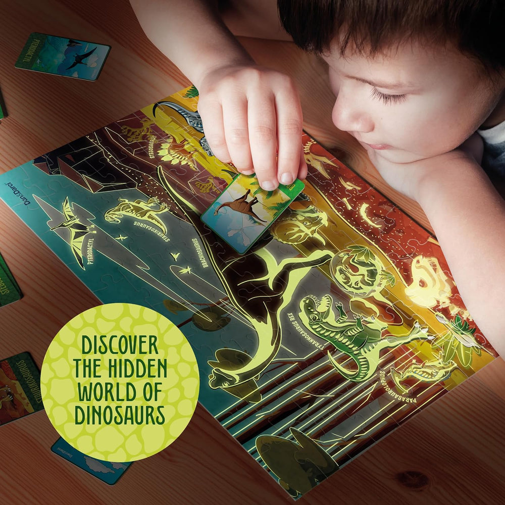 Glow in The Dark 100 Piece Dinosaur Puzzle for Kids by Surreal Brands (ONLINE ORDER ONLY)