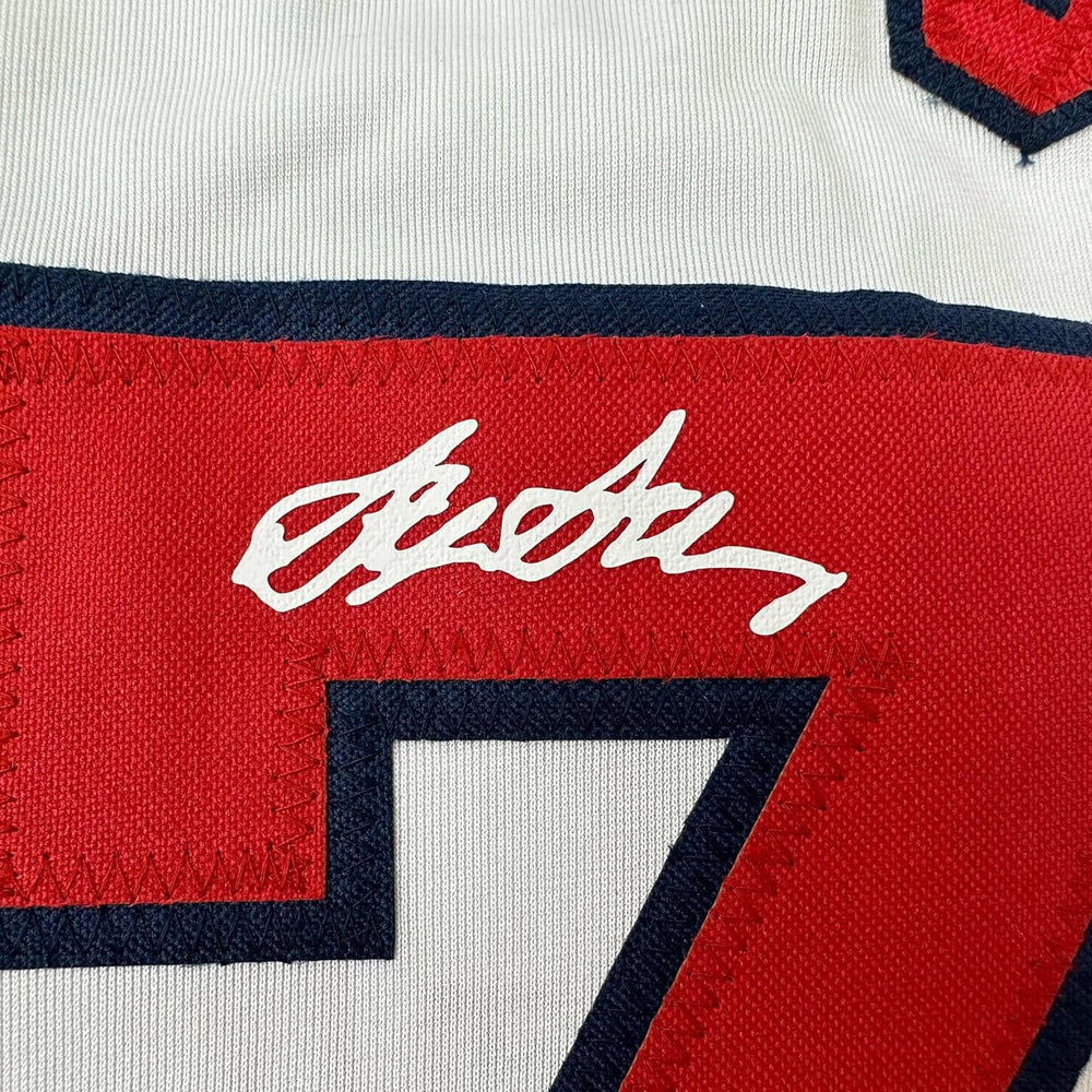 Framed Facsimile Autographed Stephen Strasburg 35x39 Washington White Reprint Laser Auto Baseball Jersey (ONLINE ORDER ONLY)