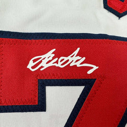 Framed Facsimile Autographed Stephen Strasburg 35x39 Washington White Reprint Laser Auto Baseball Jersey (ONLINE ORDER ONLY)