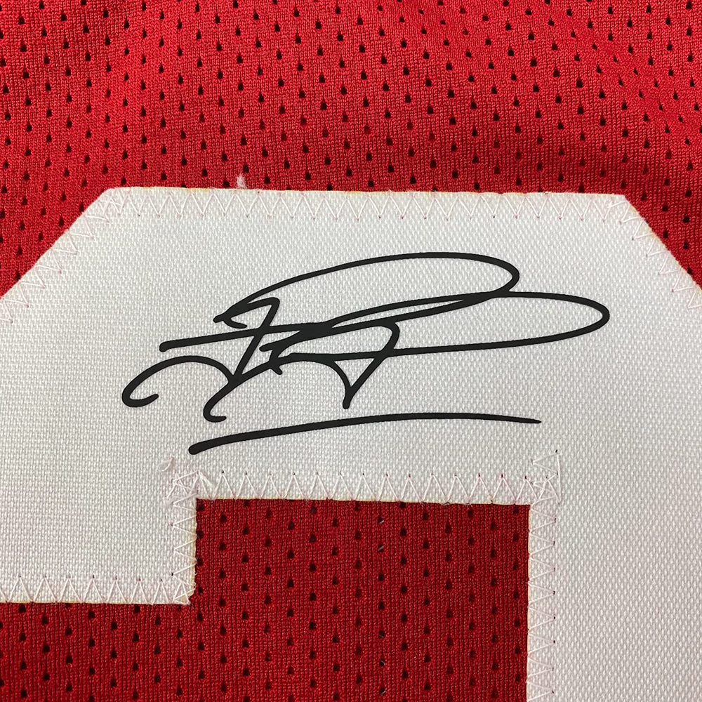 Framed Facsimile Autographed Tua Tagovailoa 35x39 Alabama Red Reprint Laser Auto College Football Jersey (ONLINE ORDER ONLY)