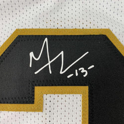 Framed Facsimile Autographed Michael Thomas 35x39 New Orleans White Reprint Laser Auto Football Jersey Size Men's XL (ONLINE ORDER ONLY)