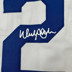 Framed Facsimile Autographed Walker Buehler 35x39 Los Angeles LA White Reprint Laser Auto Baseball Jersey (ONLINE ORDER ONLY)