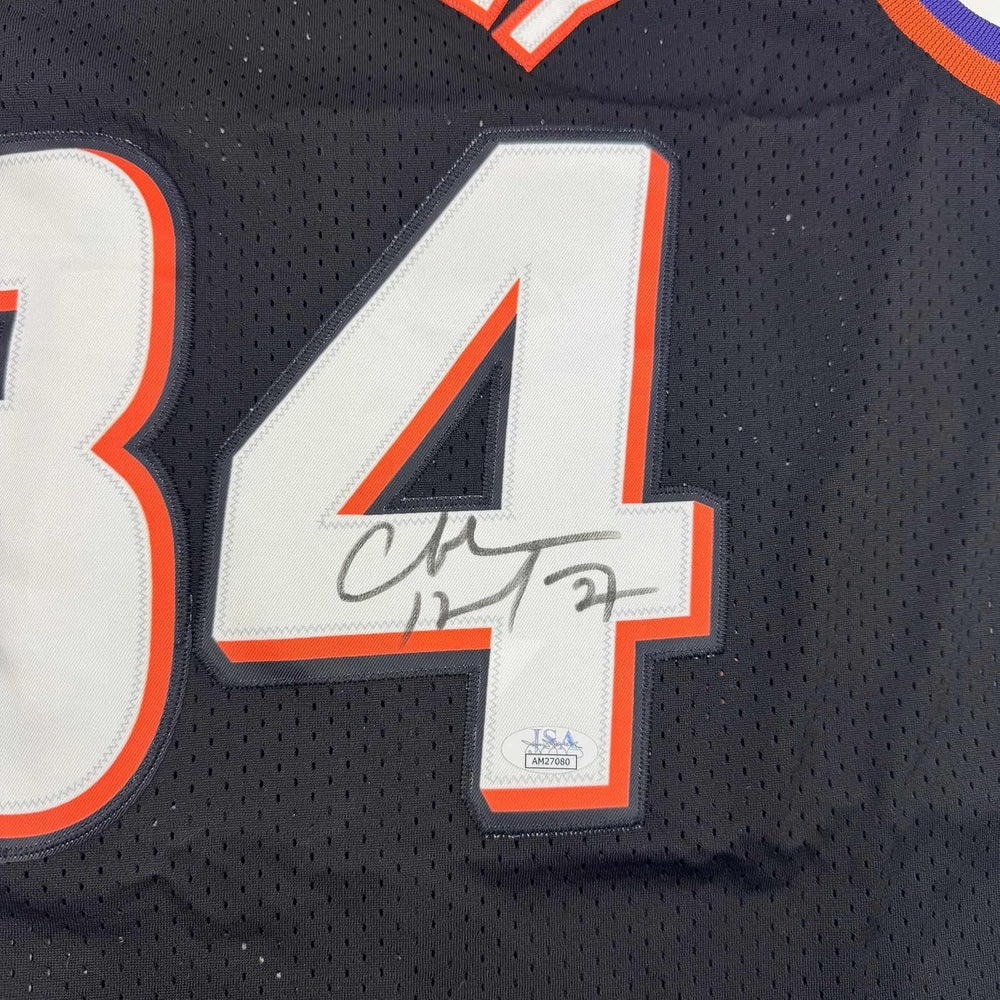Framed Autographed/Signed Charles Barkley 35x39 Phoenix Black Basketball Jersey JSA COA