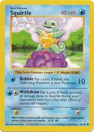 Squirtle (63/102) [Base Set Shadowless Unlimited] (Online Only)