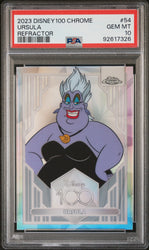 Graded 2023 Topps Chrome Disney 100 Ursula #54 Refractor The Little Mermaid Trading Card PSA 10 Gem Mint