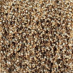 1.75mm Pyrite Micro Faceted Round Gold plated Dangling Chain