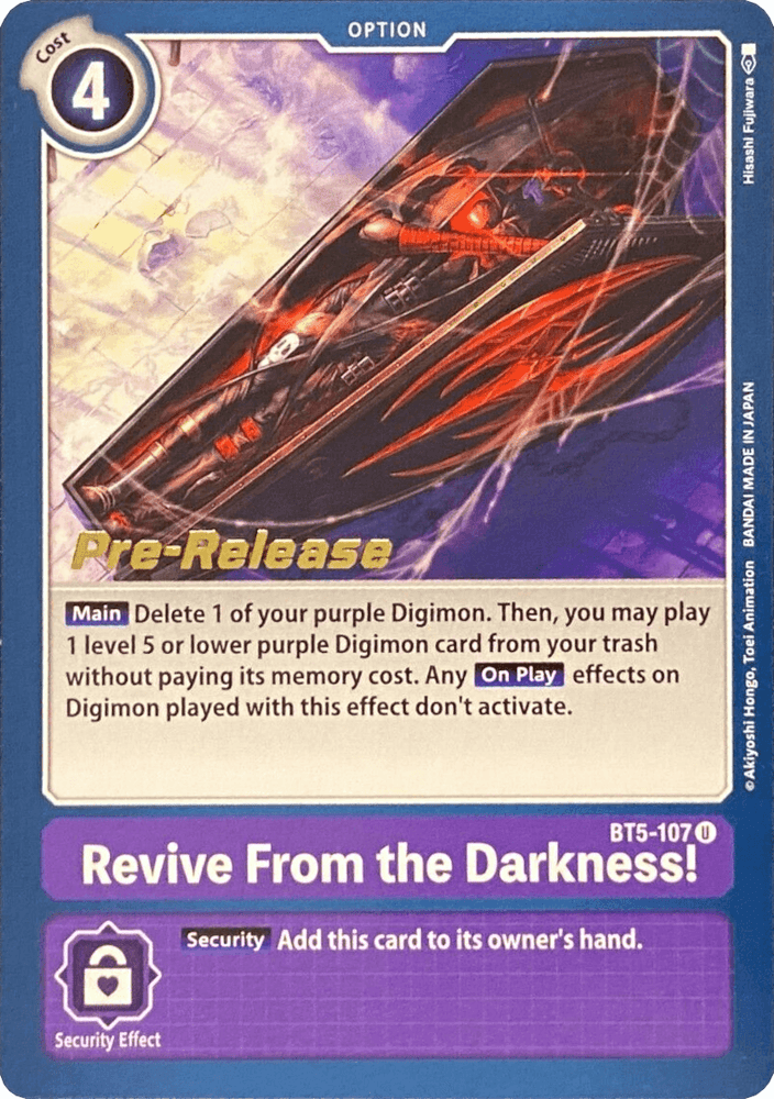 Revive From the Darkness! [BT5-107] [Battle of Omni Pre-Release Promos] (ONLINE ORDER ONLY)