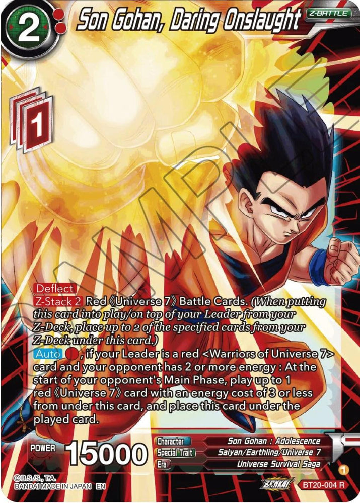 Son Gohan, Daring Onslaught (BT20-004) [Power Absorbed] (ONLINE ORDER ONLY)