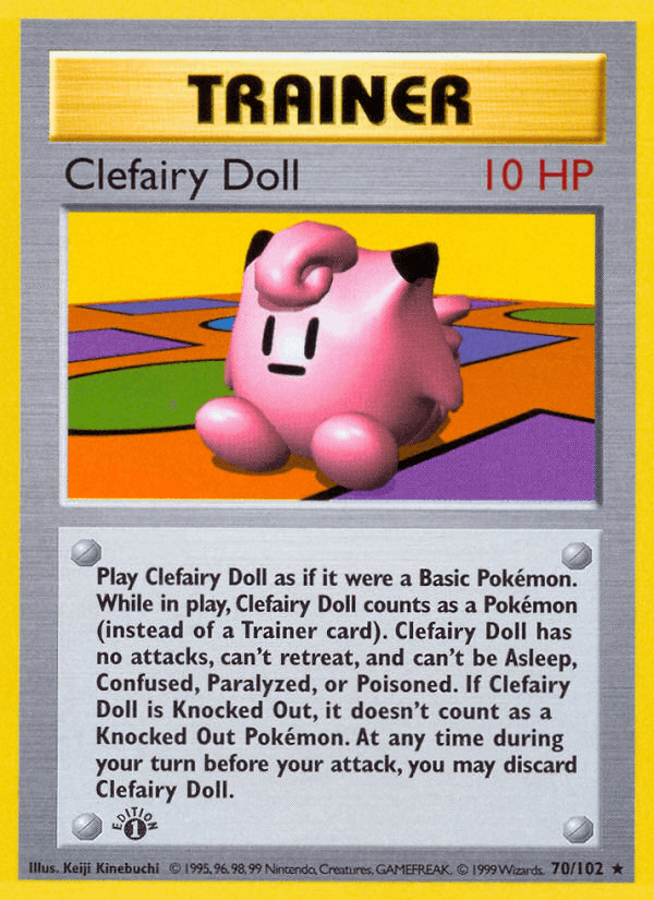 Clefairy Doll (70/102) (Shadowless) [Base Set 1st Edition] (Online Only)