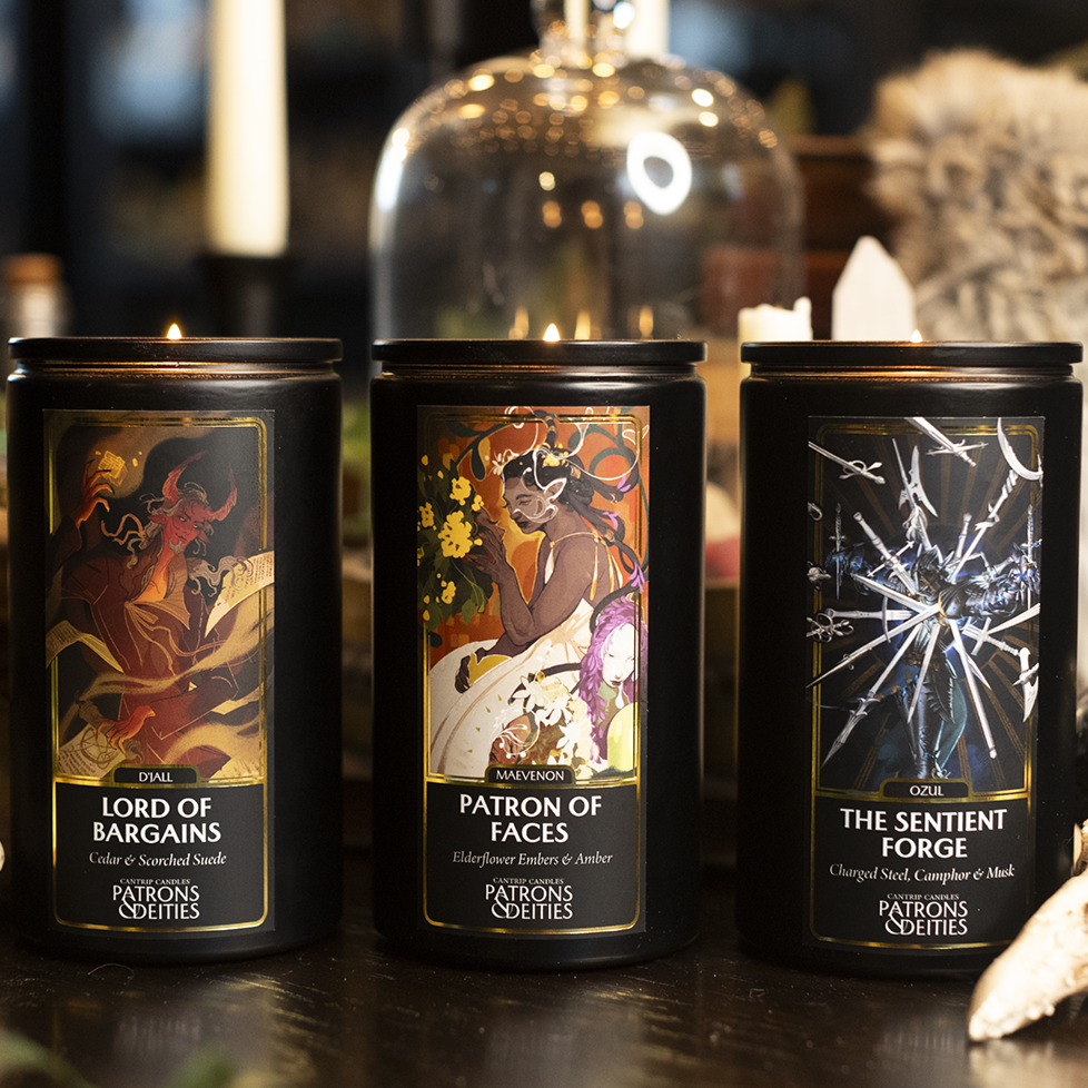 Cantrip Candles - Maevenon, Patron of Faces 16 oz. (ONLINE ORDER ONLY)