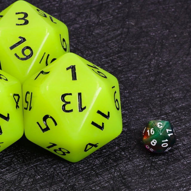55mm Titan d20 (Glow Green) Glow in the Dark Huge d20 for DND RPG (Online Only)