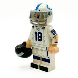 #18 QB Indy Football Player Minifig made using LEGO parts - B3 Customs (Online Order Only)