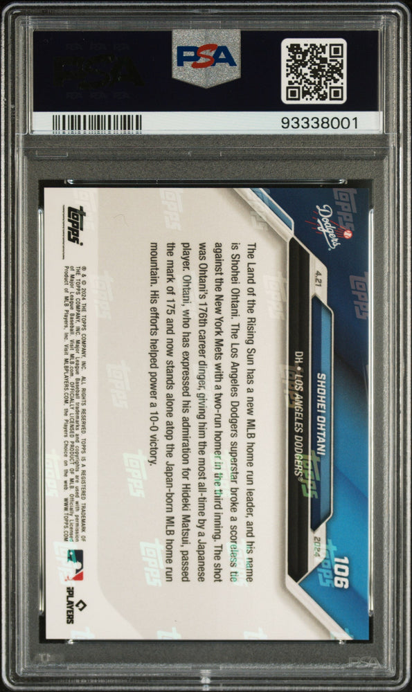 Graded 2024 Topps Now Shohei Ohtani #106 Baseball Card PSA 10 Gem Mint (ONLINE ORDER ONLY)