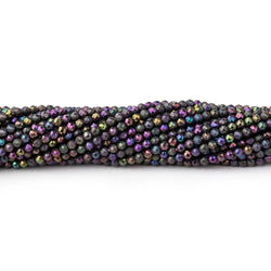 2mm Metallic Violet Black Spinel Micro Faceted Rounds 13 inch 183 beads (ONLINE ORDER ONLY)
