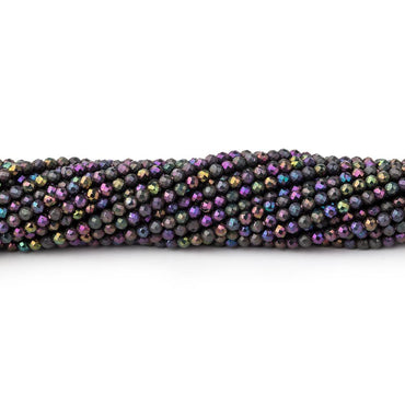 2mm Metallic Violet Black Spinel Micro Faceted Rounds 13 inch 183 beads (ONLINE ORDER ONLY)