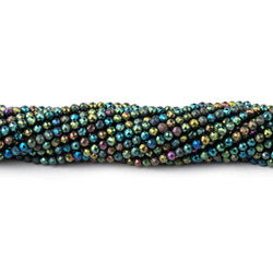 2mm Metallic Green Black Spinel Micro Faceted Rounds 13 inch 183 beads (ONLINE ORDER ONLY)