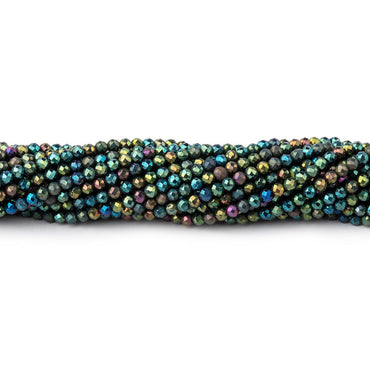 2mm Metallic Green Black Spinel Micro Faceted Rounds 13 inch 183 beads (ONLINE ORDER ONLY)