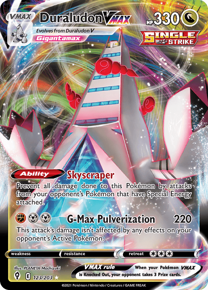 Duraludon VMAX (123/203) (Jumbo Card) [Sword & Shield: Evolving Skies] (Online Only)