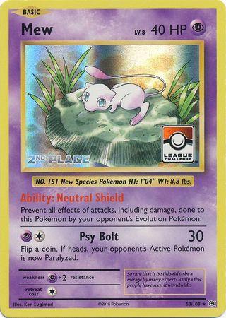 Mew (53/108) (League Promo 2nd Place) [XY: Evolutions] (Online Only)