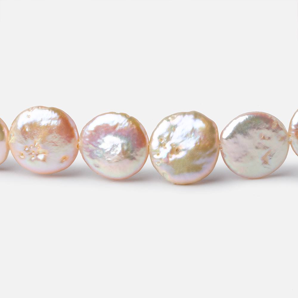 9.5-10.5mm Blush Peach Coin Freshwater Pearl 16 inch 37 pieces (ONLINE ORDER ONLY)