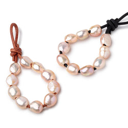 9.5-10.5mm Iridescent Pink Large Hole Baroque Pearls Set of 10 (ONLINE ORDER ONLY)
