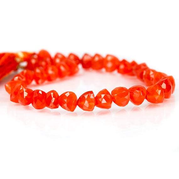 9.5-10mm Carnelian Faceted Trillion Beads AA Grade 8 inch 22 pieces (ONLINE ORDER ONLY)