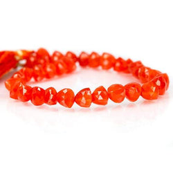 9.5-10mm Carnelian Faceted Trillion Beads AA Grade 8 inch 22 pieces (ONLINE ORDER ONLY)