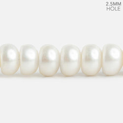 9.5-10mm Off White 2.5mm Large Hole Button Freshwater Pearls 30 pieces (ONLINE ORDER ONLY)