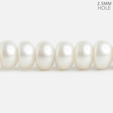 9.5-10mm Off White 2.5mm Large Hole Button Freshwater Pearls 30 pieces (ONLINE ORDER ONLY)
