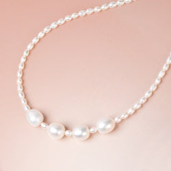 9.5-10mm Off White Oval Freshwater Pearl Set of 4 Beads (ONLINE ORDER ONLY)