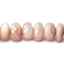 9.5-11.5mm Mystic Angel Skin Moonstone Faceted Rondelles 7.5 inch 32 Beads (ONLINE ORDER ONLY)