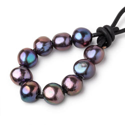 9.5-11mm Peacock Large Hole Baroque Pearls Set of 10 (ONLINE ORDER ONLY)