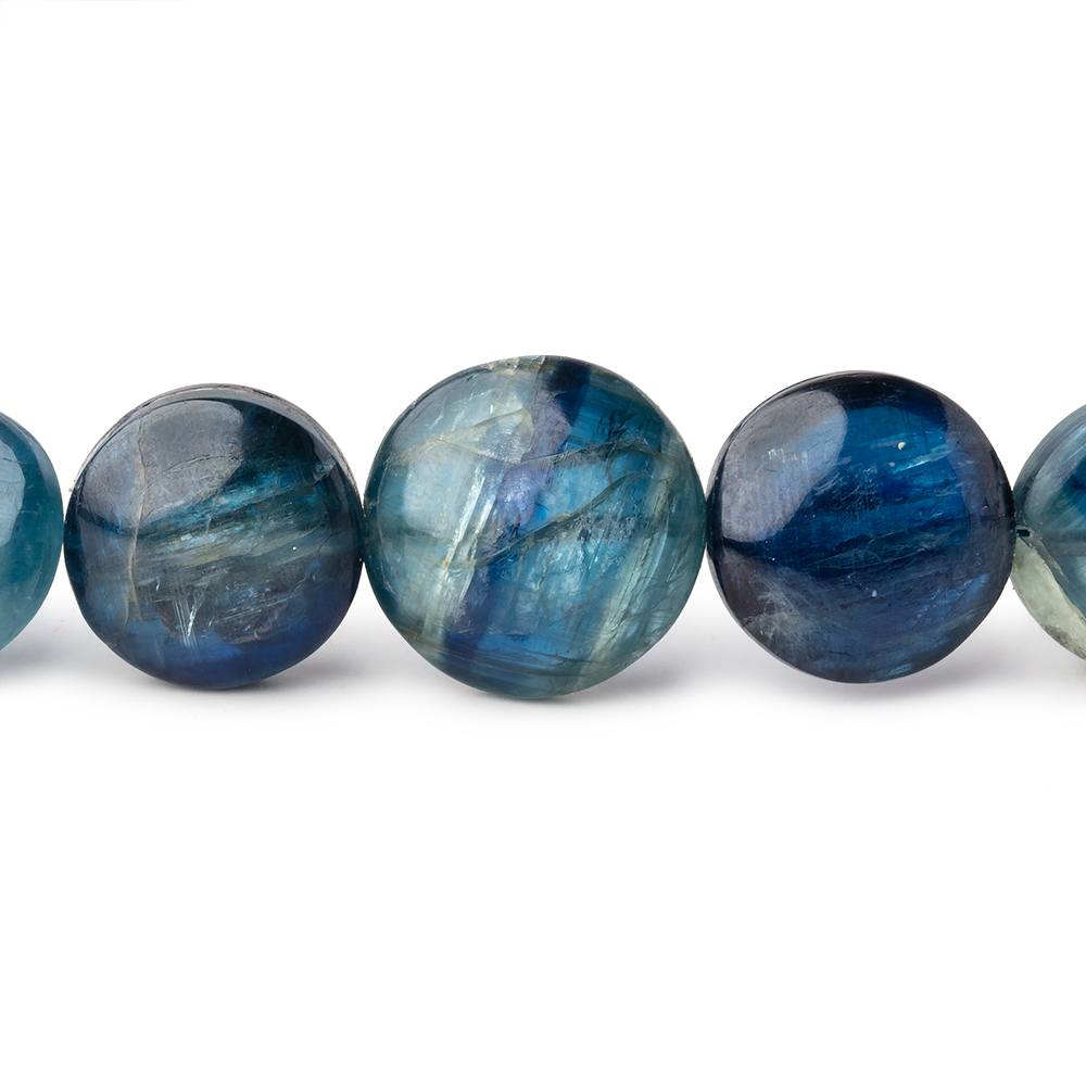 9.5-14mm Tanzanian Kyanite Plain Coins 16 in 37 pcs AA (ONLINE ORDER ONLY)
