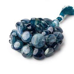 9.5-14mm Tanzanian Kyanite Plain Coins 16 in 37 pcs AA (ONLINE ORDER ONLY)