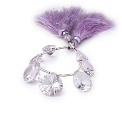 9.5-15mm Pink Amethyst Concave Faceted Heart Beads 3.5 inch 7 pieces AAA (ONLINE ORDER ONLY)