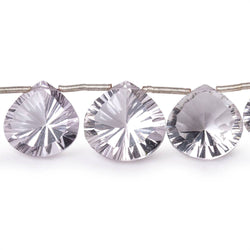 9.5-15mm Pink Amethyst Concave Faceted Heart Beads 3.5 inch 7 pieces AAA (ONLINE ORDER ONLY)