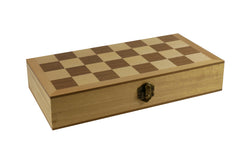 Chess Set - 10.5" Wood Folding Chess Set, Unweighted Wood Chessmen - 95105 (ONLINE ORDER ONLY)