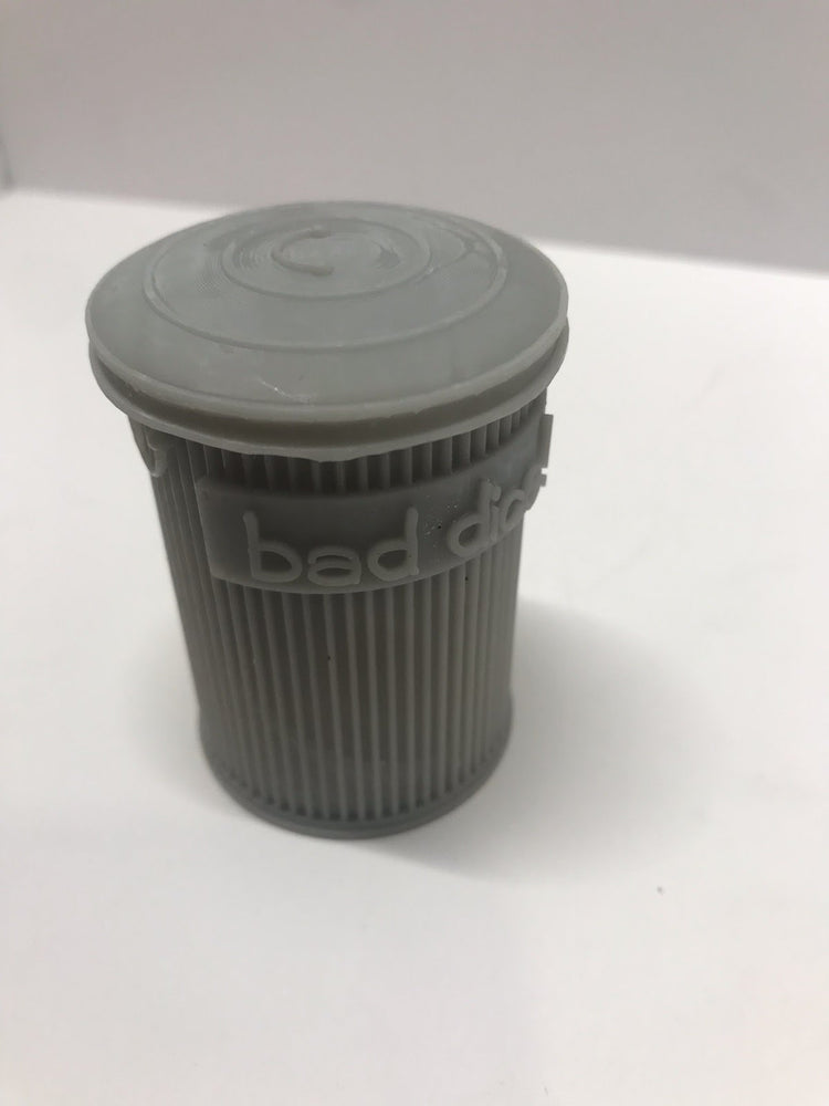 Trash Can Dice Jail: 3d Printed Grey Trash Can for Bad Dice D&D Dice Accessory (Online Only)