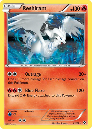 Reshiram (21/99) (Theme Deck Exclusive) [Black & White: Next Destinies] (Online Only)