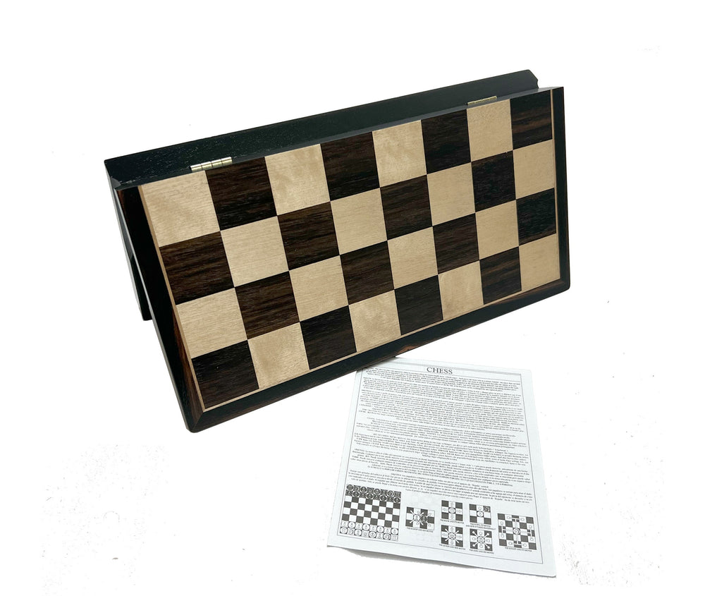 Chess Set - 15" Folding Wood Inlaid Chess Set, 3" King - 95937 (ONLINE ORDER ONLY)