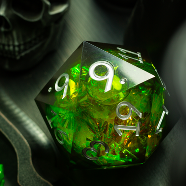 Massive Green Liquid Core 95MM Chonk Handmade Resin Dice And Box (ONLINE ORDER ONLY)