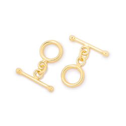 9.5mm Vermeil Toggle Round Design 1 piece (ONLINE ORDER ONLY)