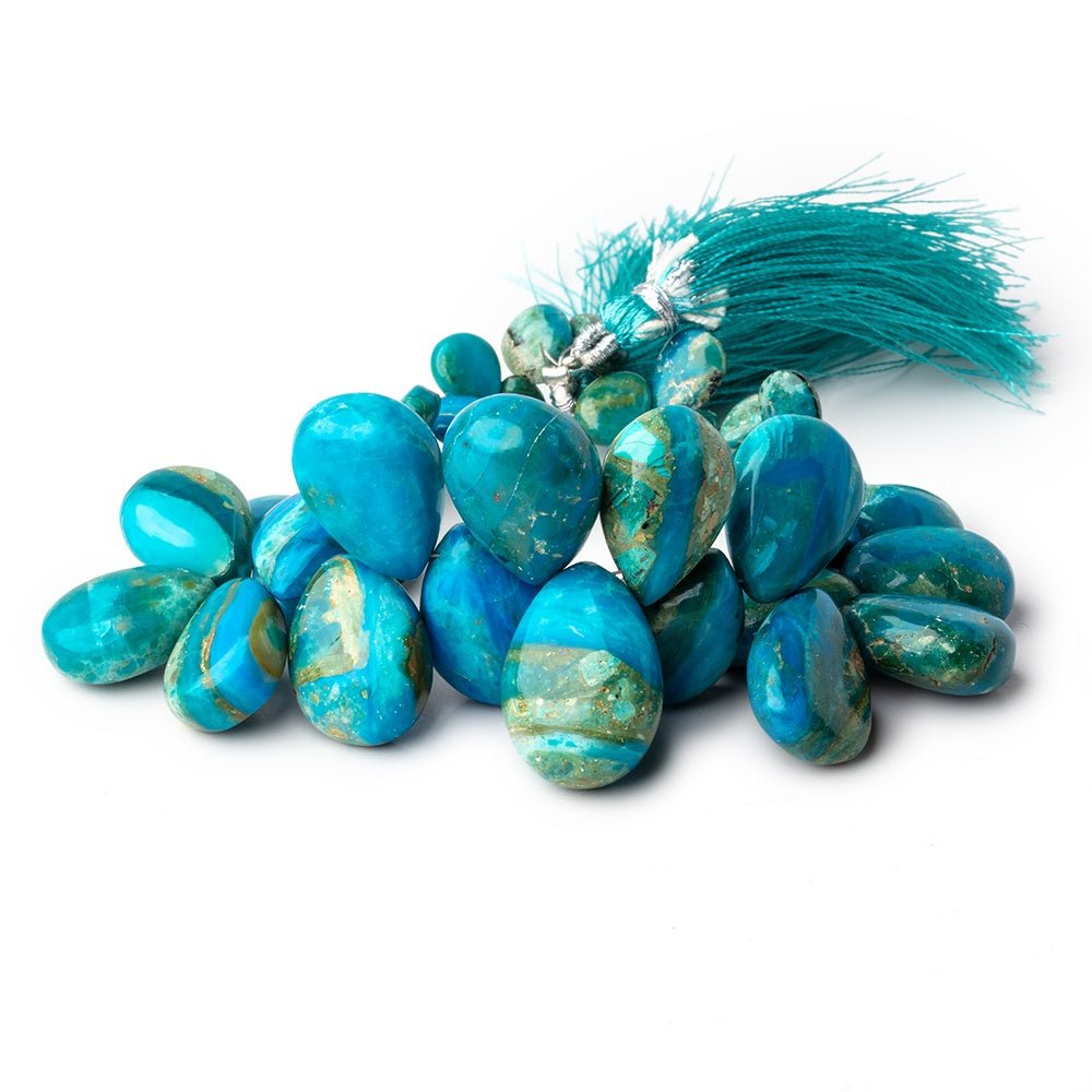 9.5x7-20x16mm Blue Peruvian Opalina Plain Pear Beads 7.5 inch 36 pieces AAA (ONLINE ORDER ONLY)