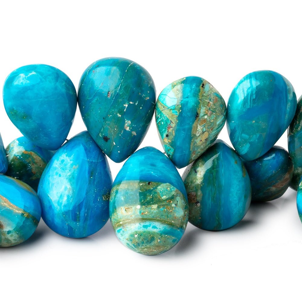 9.5x7-20x16mm Blue Peruvian Opalina Plain Pear Beads 7.5 inch 36 pieces AAA (ONLINE ORDER ONLY)