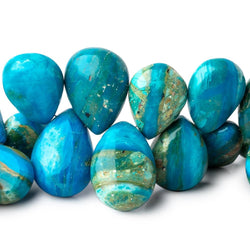 9.5x7-20x16mm Blue Peruvian Opalina Plain Pear Beads 7.5 inch 36 pieces AAA (ONLINE ORDER ONLY)