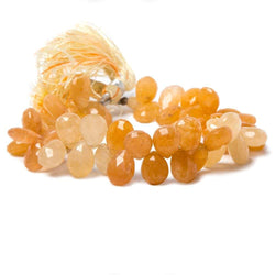 9.5x8-11.5x8mm Aragonite faceted pear beads 8 inch 51 pieces (ONLINE ORDER ONLY)