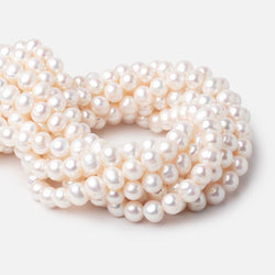 9.5x9-11x10mm Creamy White Off Round Freshwater Pearls 16 inch 42 Beads (ONLINE ORDER ONLY)