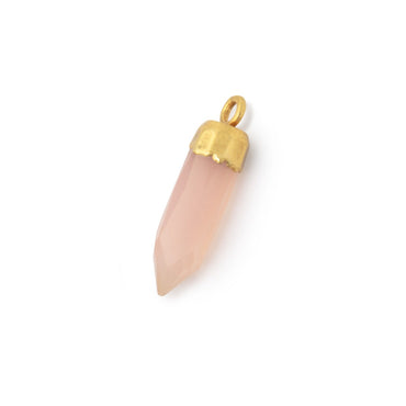 23x6mm Gold Leafed Rose Chalcedony Spike Pendants 1 piece (ONLINE ORDER ONLY)
