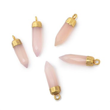 23x6mm Gold Leafed Rose Chalcedony Spike Pendants 1 piece (ONLINE ORDER ONLY)